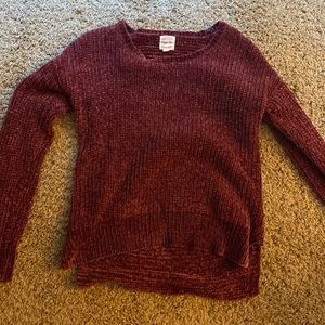 burgundy knit sweater, very warm and worn only a few times